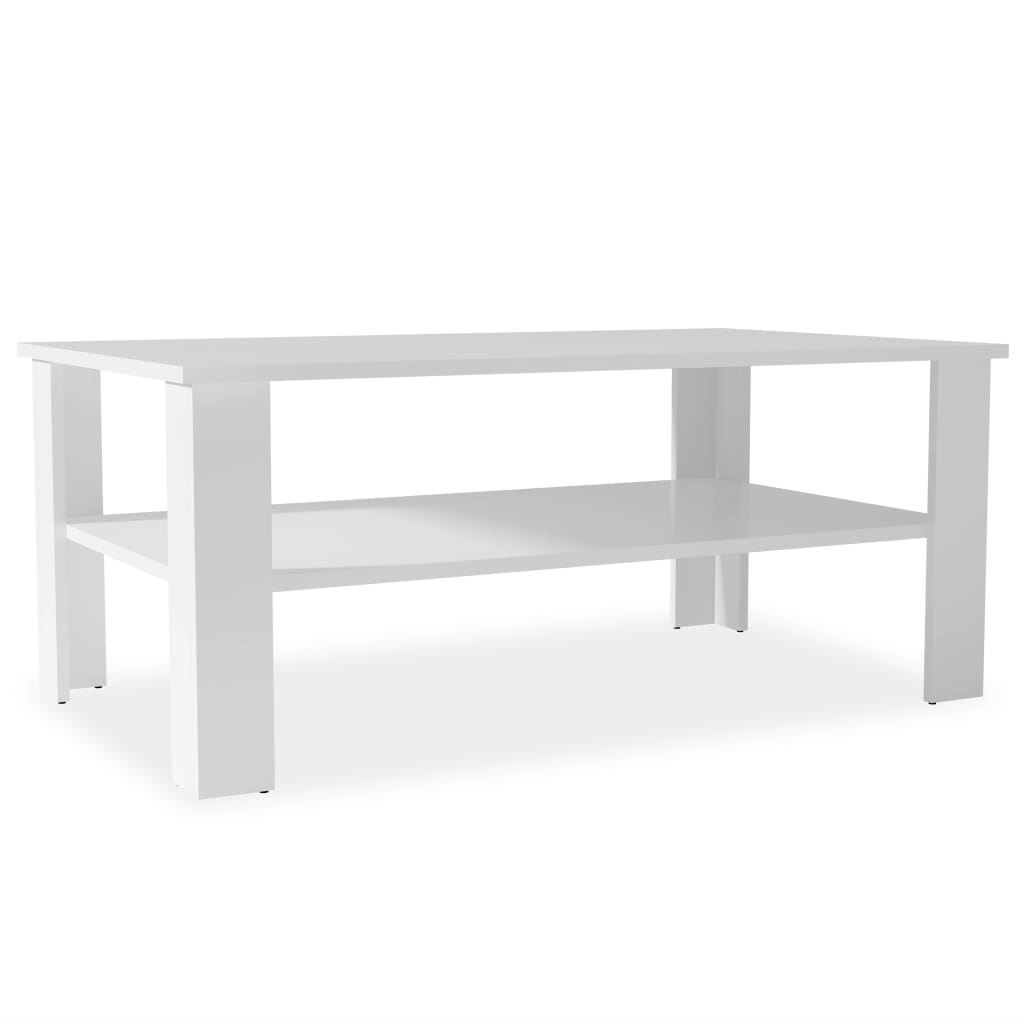 vidaXL Kavos staliukas, baltos spalvos, 100x59x42cm, apdirbta mediena