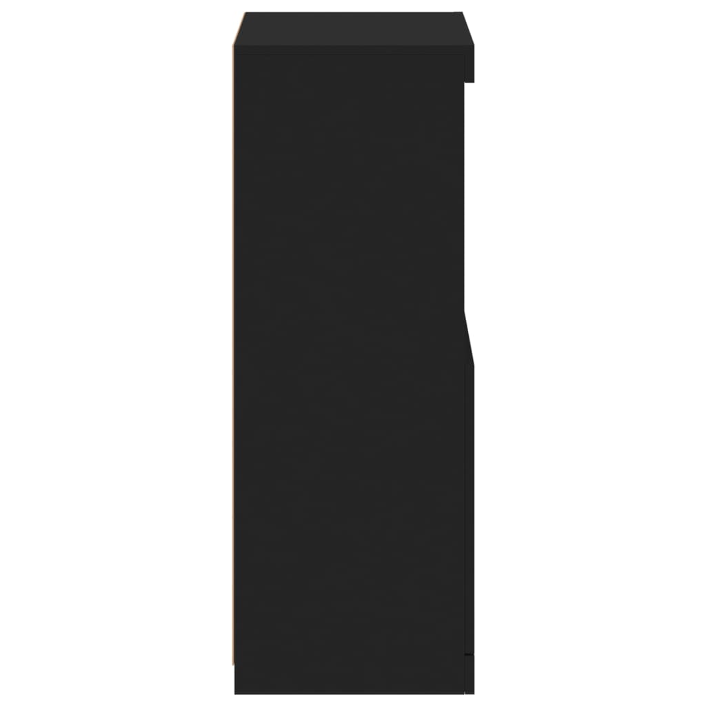 vidaXL Šoninė spintelė su LED lemputėmis, juodos spalvos, 41x37x100cm