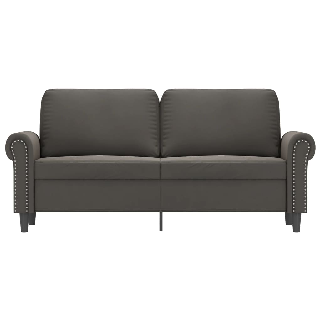 vidaXL Dvivietė sofa, tamsiai pilkos spalvos, 140cm, aksomas