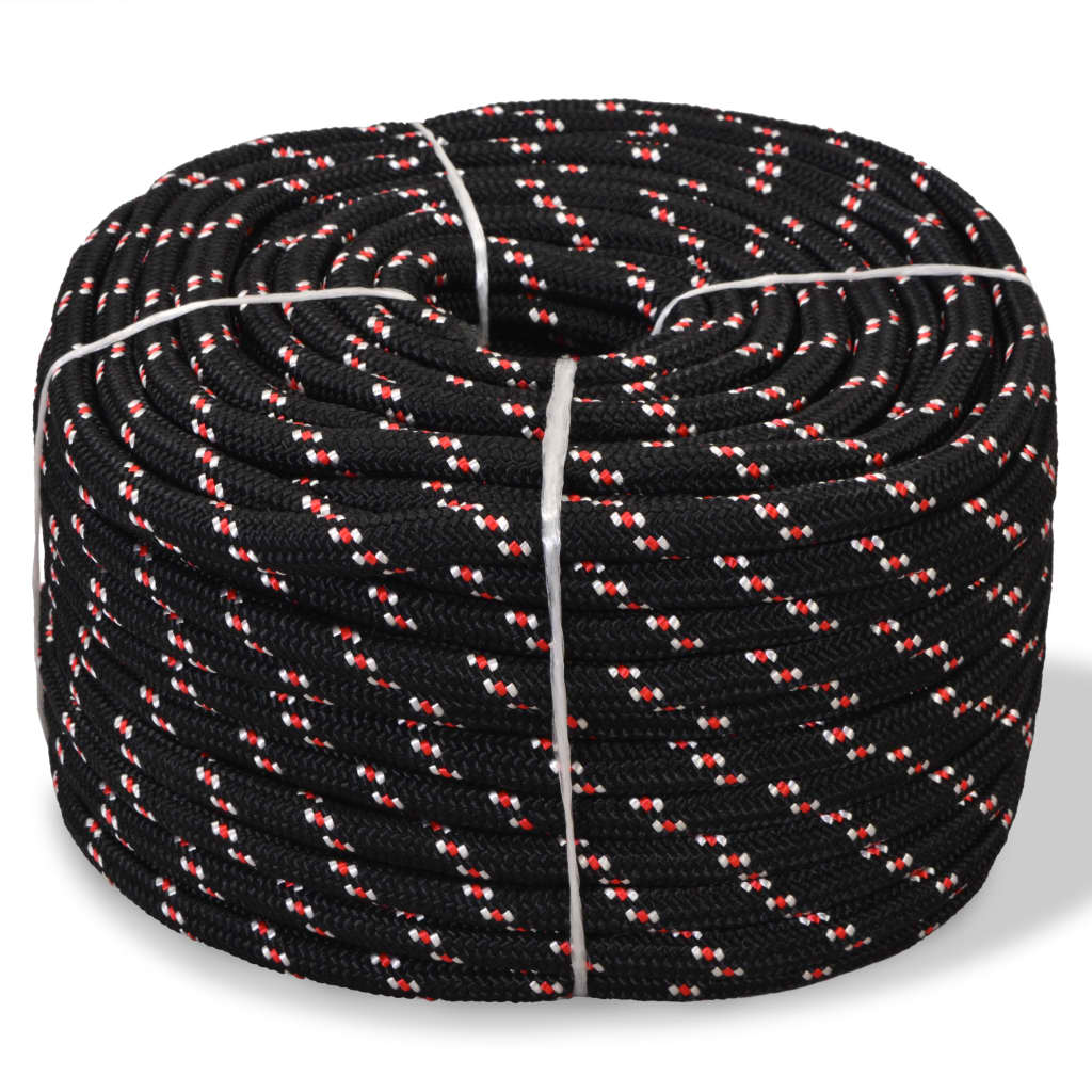 vidaXL Jūrinė virvė, juoda, 250m, polipropilenas, 16mm