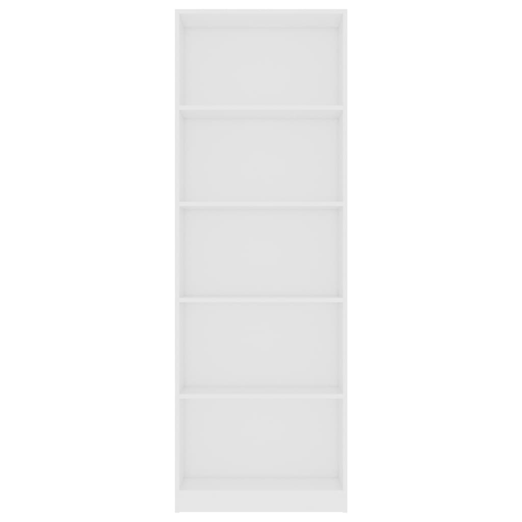vidaXL Spintelė knygoms, 5 lentynos, baltos spalvos, 60x24x175cm, MDP