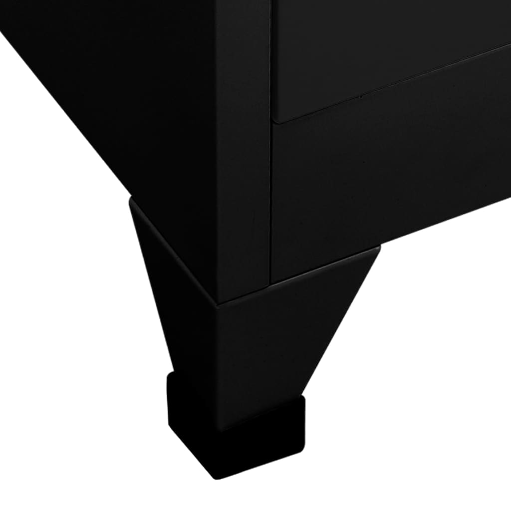 vidaXL Persirengimo spintelė, juodos spalvos, 90x40x180cm, plienas