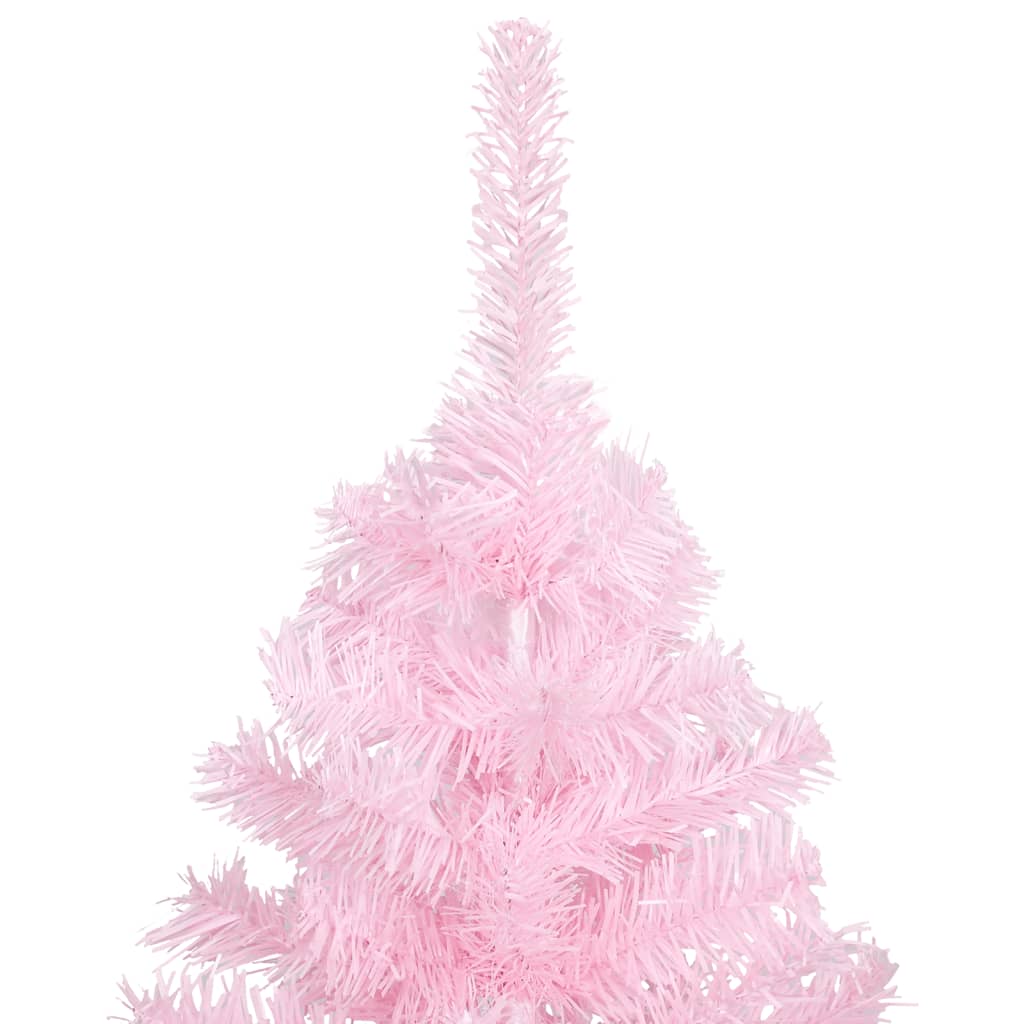 vidaXL Dirbtinė Kalėdų eglutė su žaisliukais, rožinė, 120cm, PVC