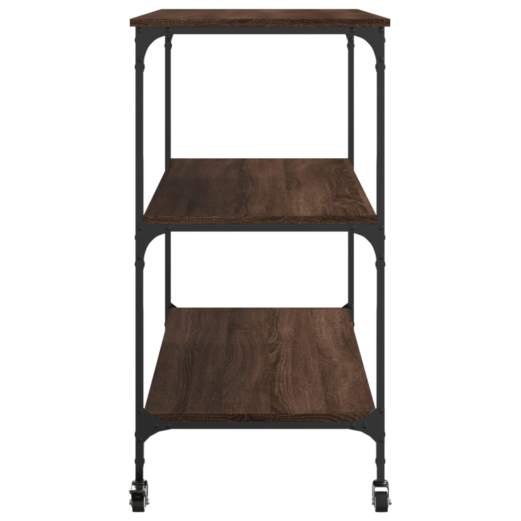 vidaXL Virtuvės vežimėlis, rudas ąžuolo, 102x50x95cm, apdirbta mediena