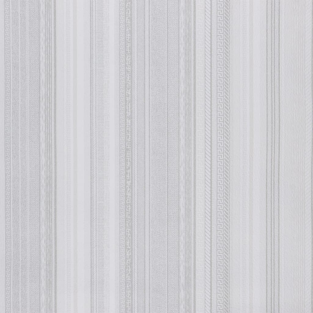 vidaXL Tapetai, 3D, pilkos spalvos, juostų raštas
