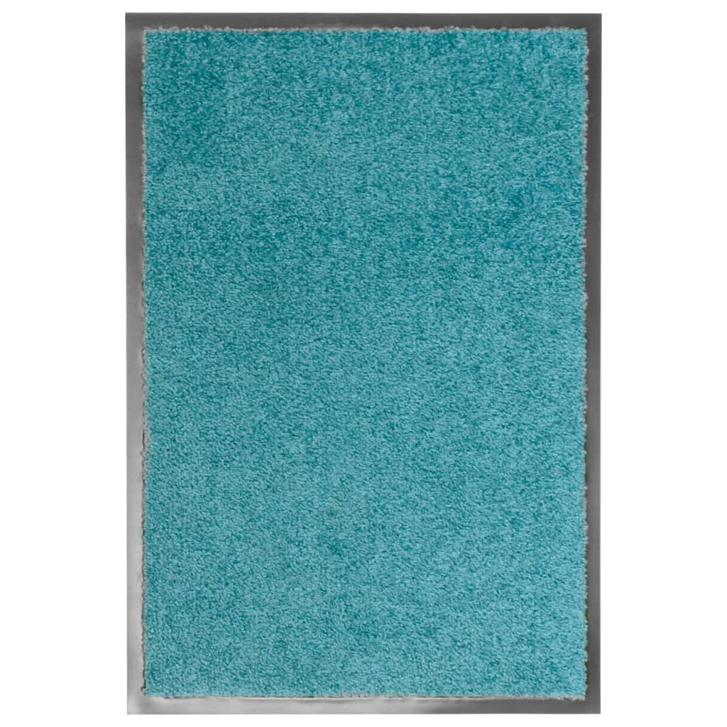 vidaXL Durų kilimėlis, žydros spalvos, 40x60cm, plaunamas