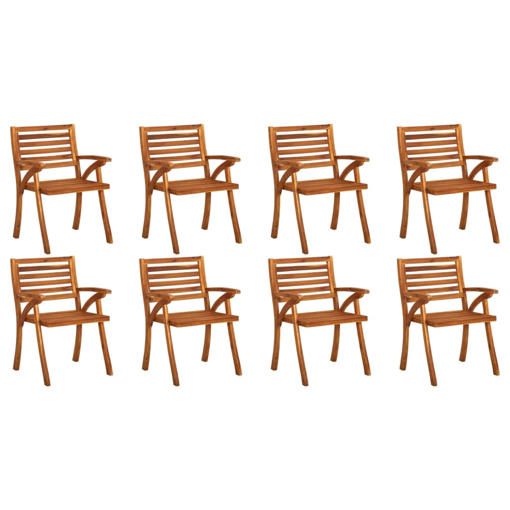 vidaXL Sodo kėdės, 8vnt., akacijos medienos masyvas (310629+2x310630)