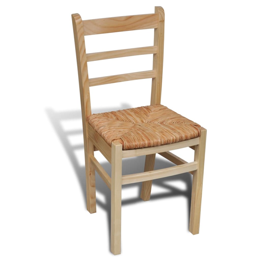 vidaXL Valgomojo kėdės, 6 vnt., pušies mediena