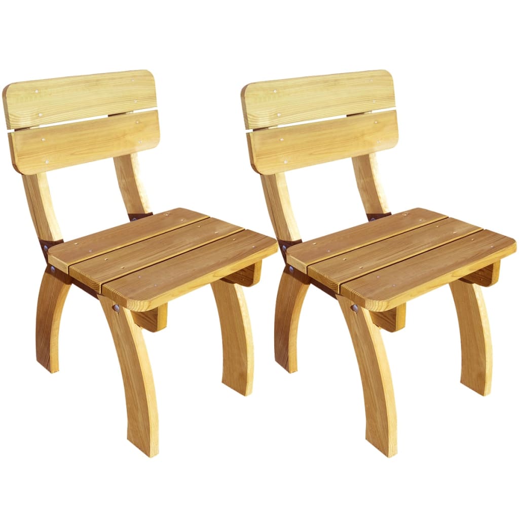 vidaXL Sodo kėdės, 2 vnt., impregnuota pušies mediena