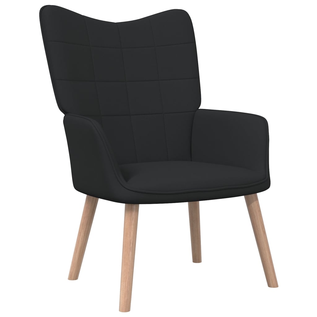 vidaXL Poilsio kėdė su pakoja, juodos spalvos, audinys