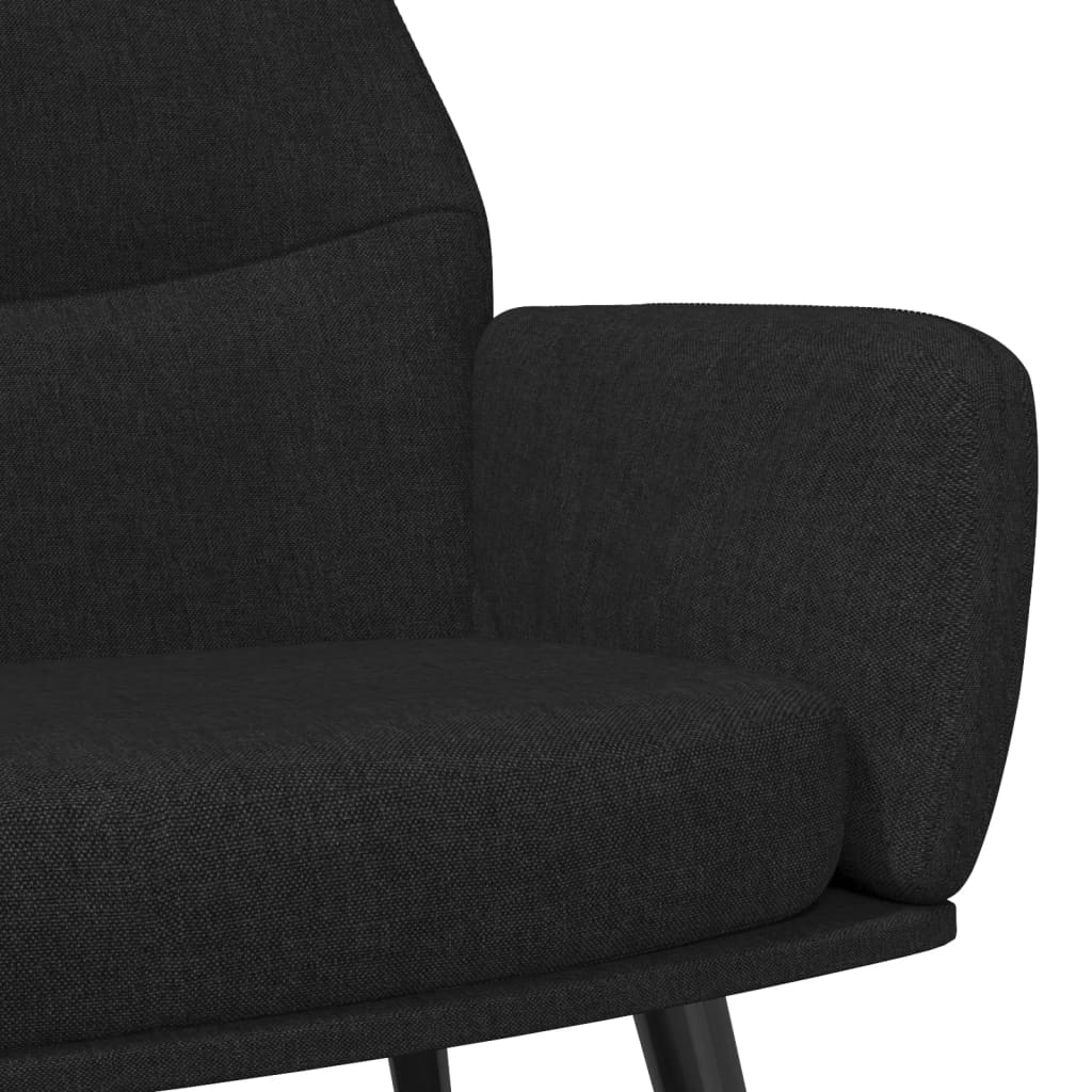 vidaXL Poilsio kėdė, juodos spalvos, audinys