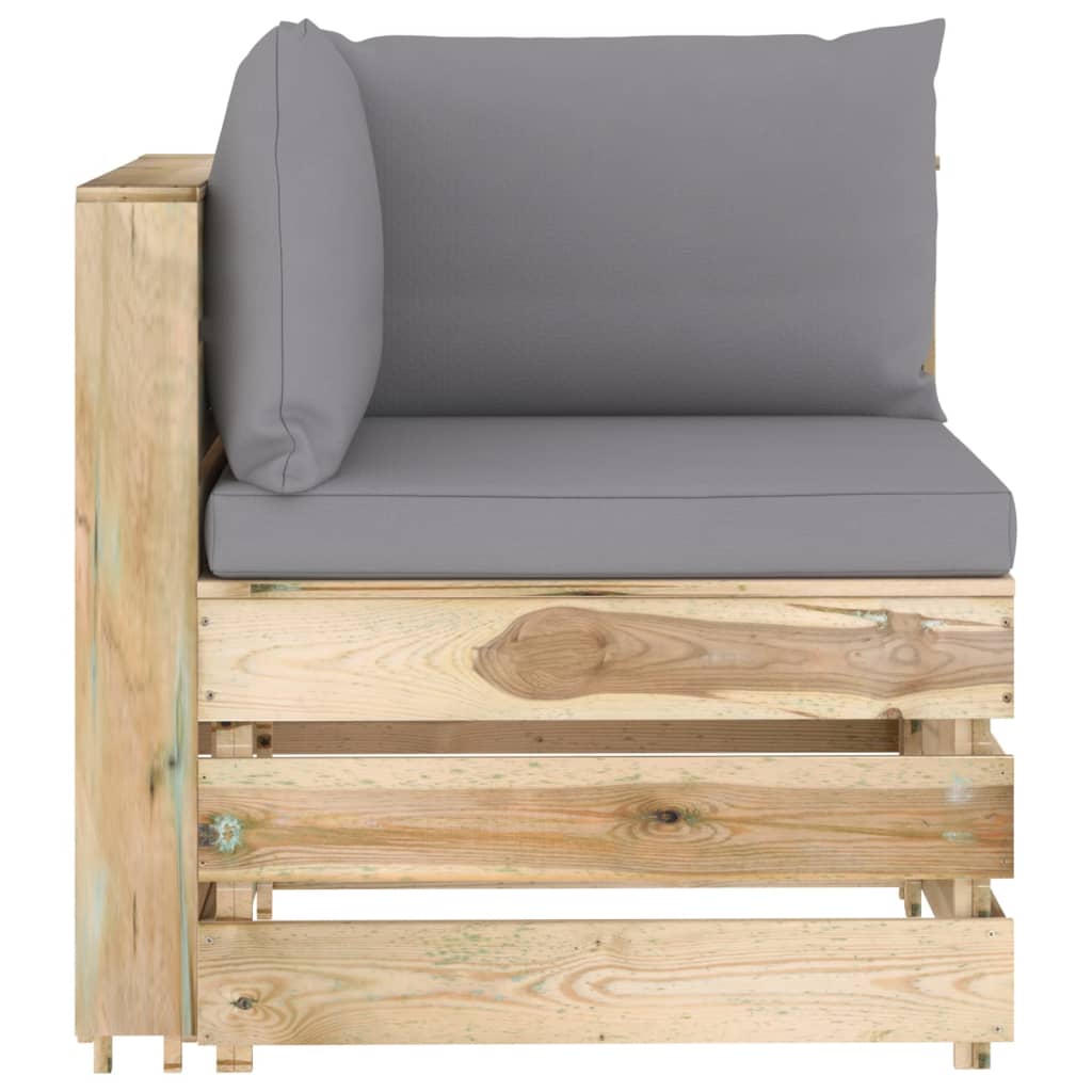 vidaXL Sodo komplektas su pagalvėlėmis, 5 dalių, impregnuota mediena