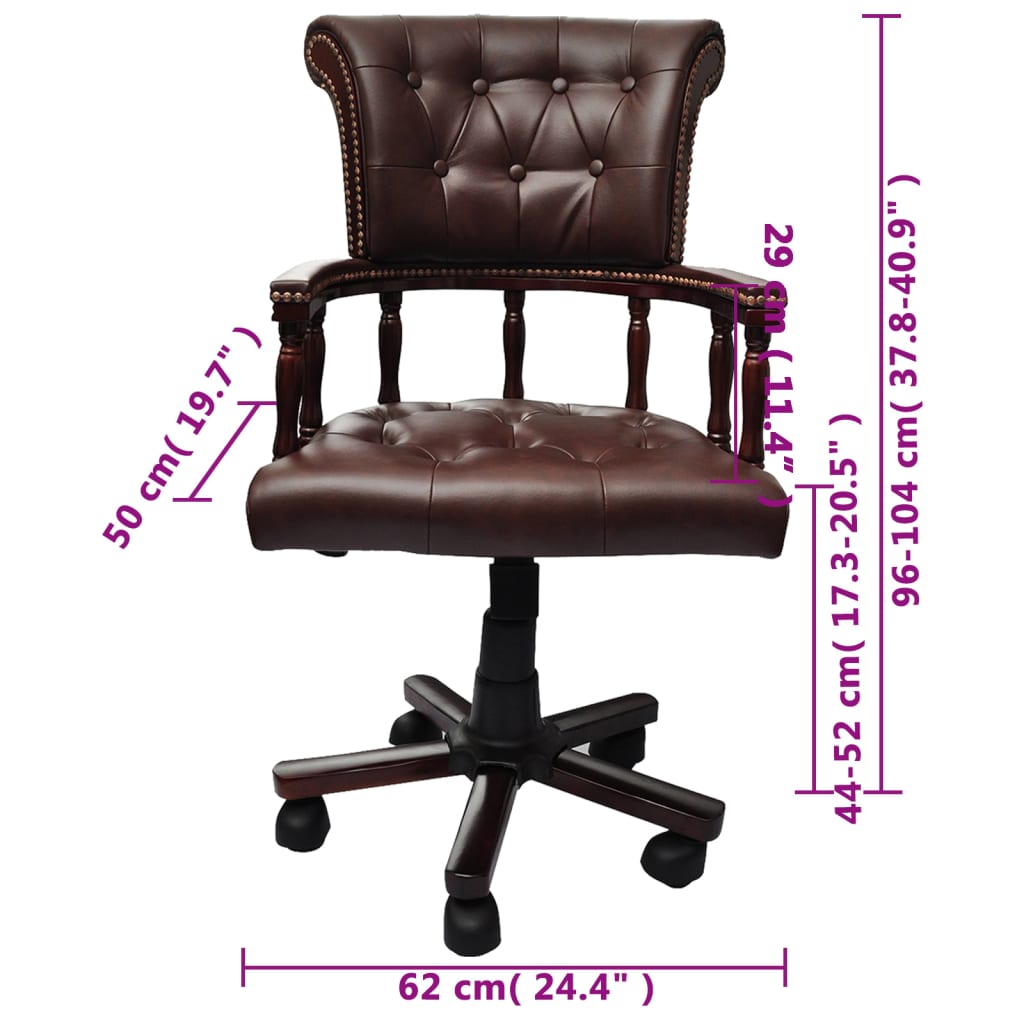 vidaXL Pasukama biuro kėdė, rudos spalvos