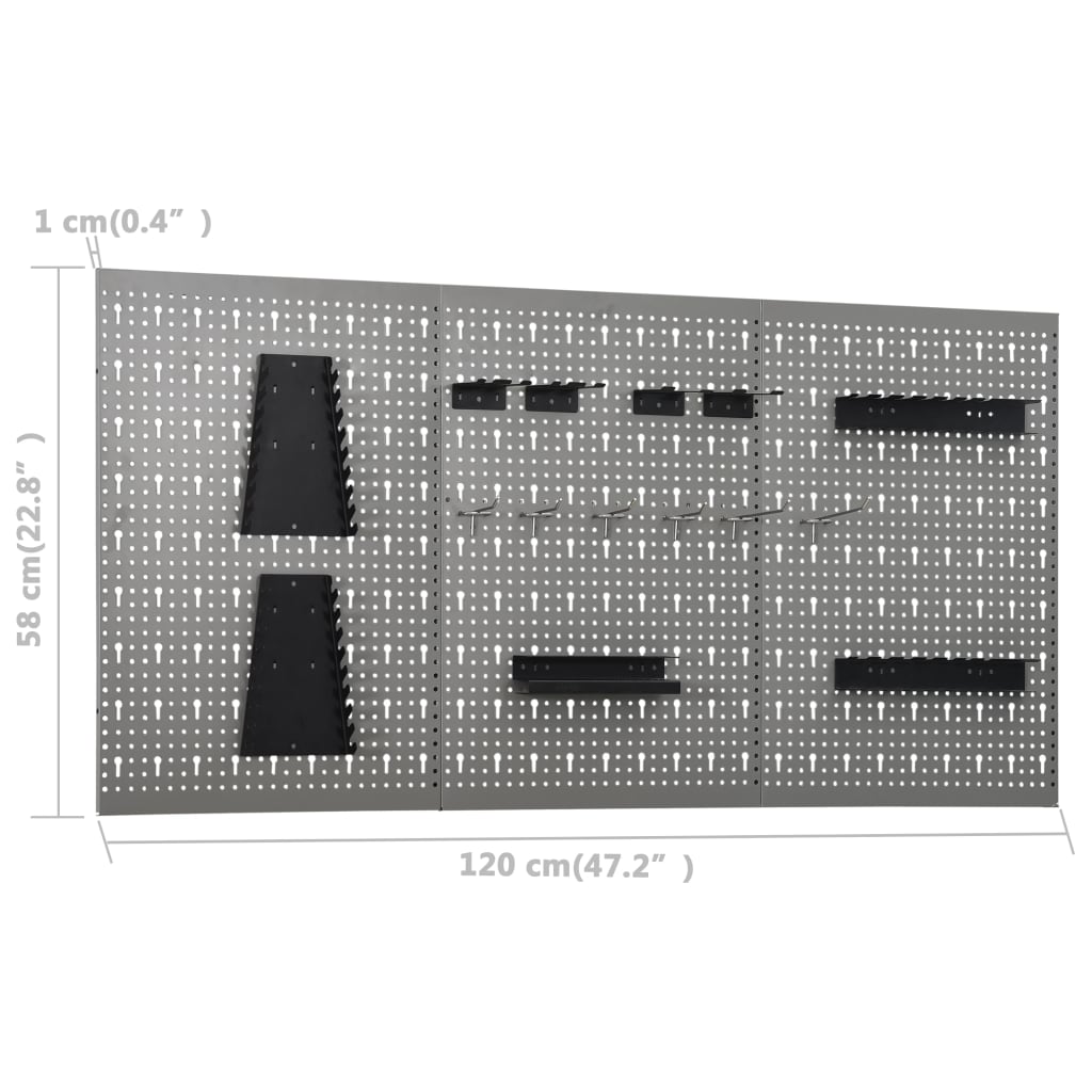 vidaXL Darbastalis su 3 sieninėmis plokštėmis (145344+145351)