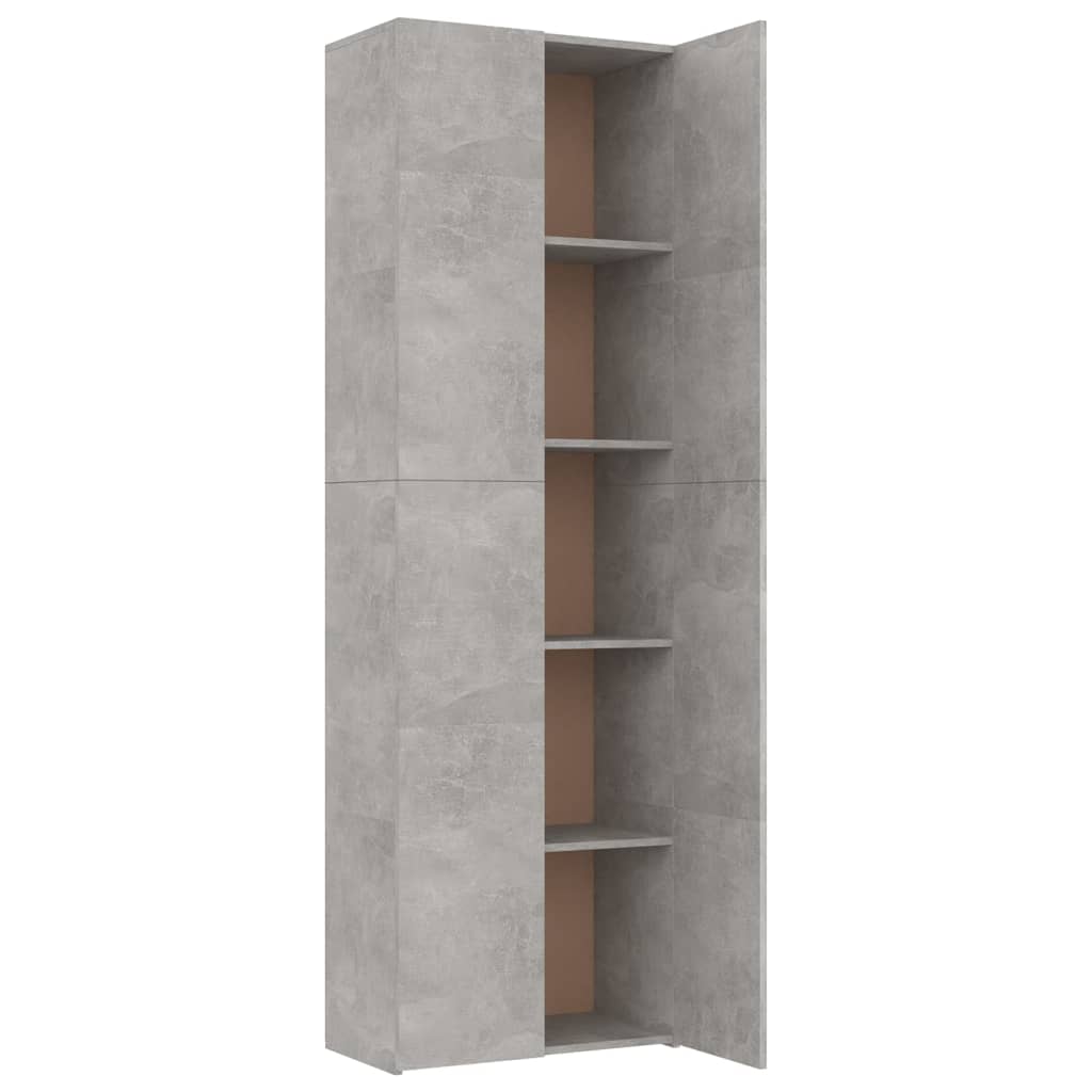 vidaXL Biuro spinta, betono pilkos spalvos, 60x32x190 cm, MDP
