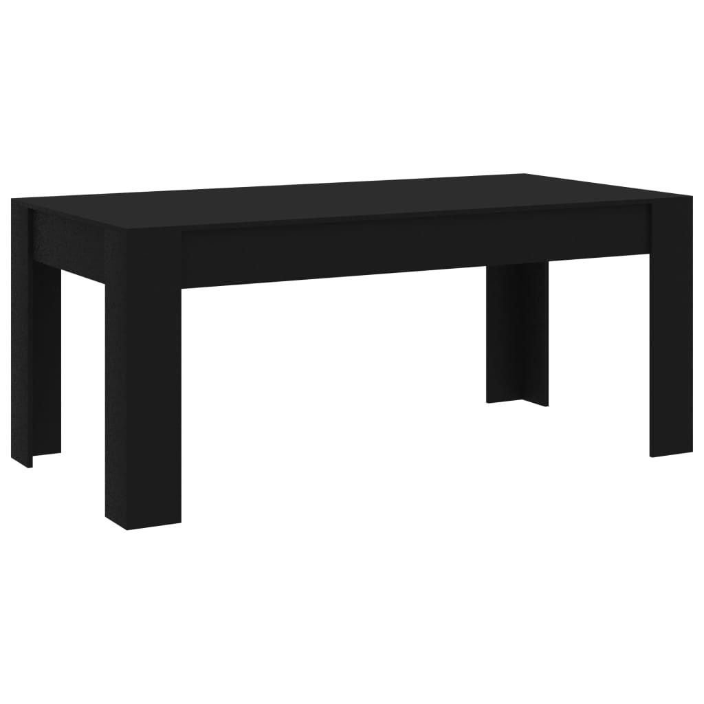 vidaXL Valgomojo stalas, juodos spalvos, 180x90x76cm, MDP