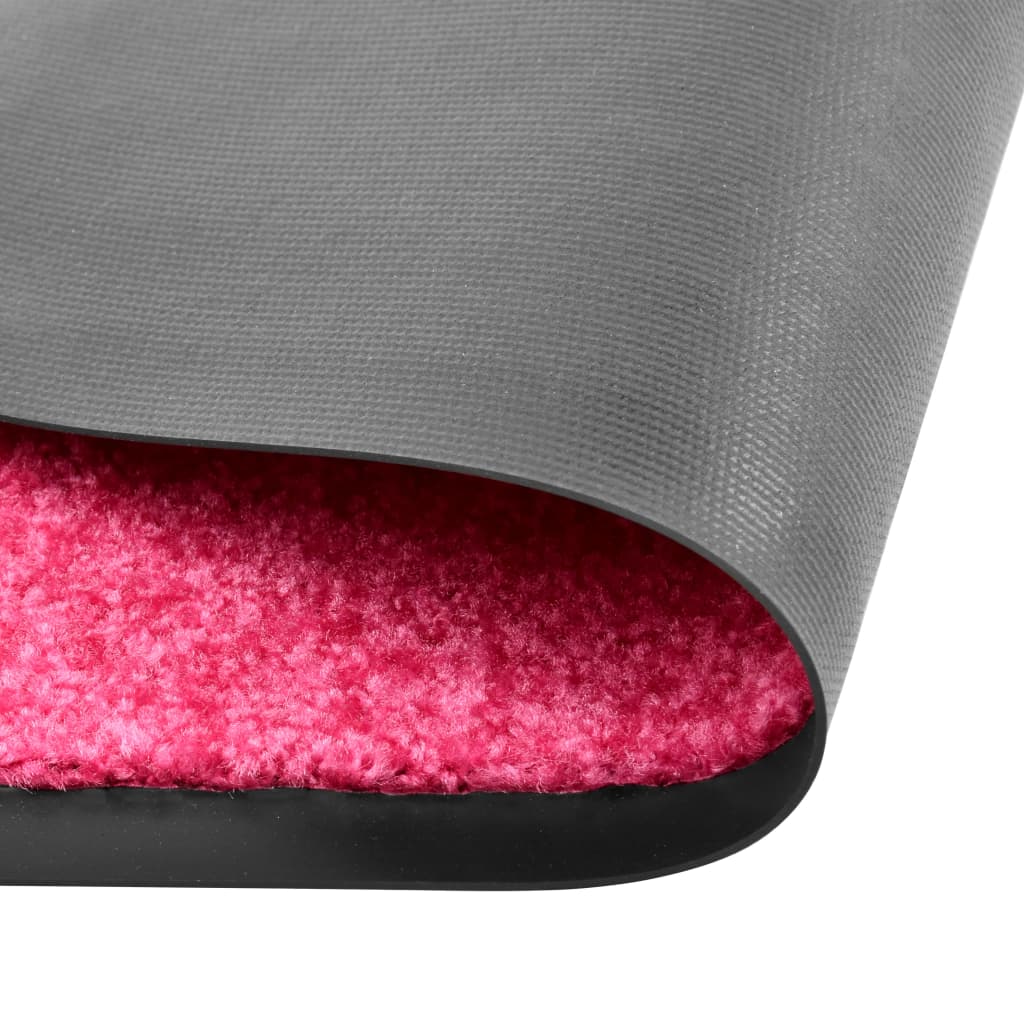 vidaXL Durų kilimėlis, rožinės spalvos, 90x150cm, plaunamas
