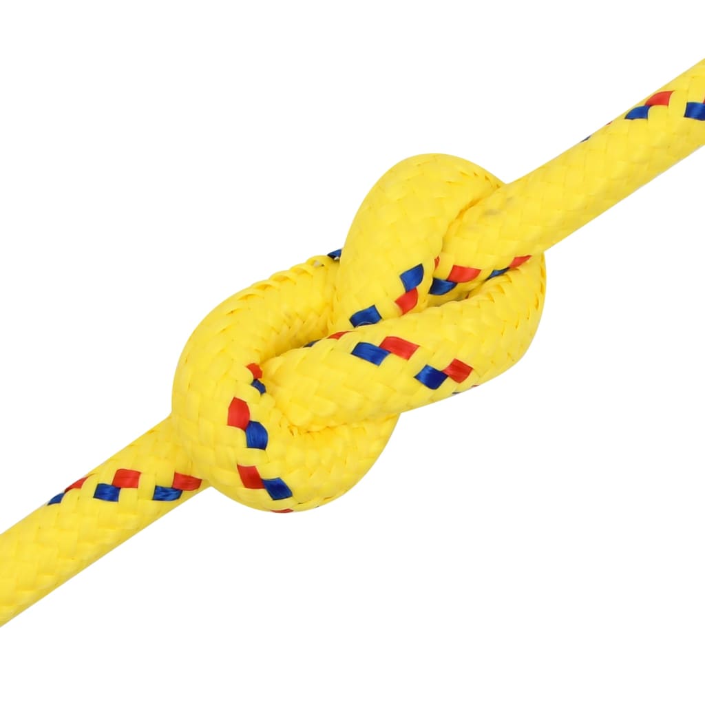 vidaXL Valties virvė, geltonos spalvos, 16mm, 25m, polipropilenas