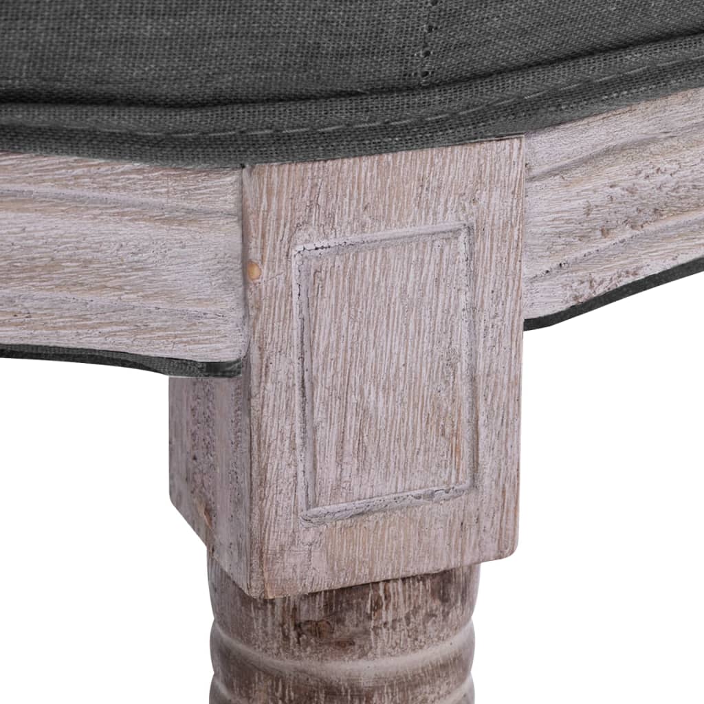 vidaXL Suoliukas, tamsiai pilkas, 150x40x48cm, linas/medienos masyvas