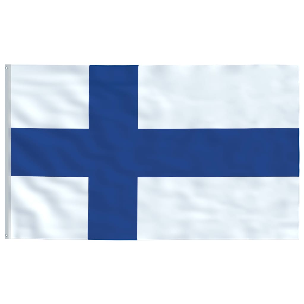 vidaXL Suomijos vėliava su stiebu, aliuminis, 6m