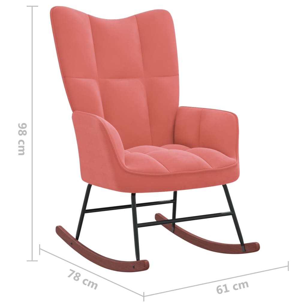 vidaXL Supama kėdė su pakoja, rožinės spalvos, aksomas