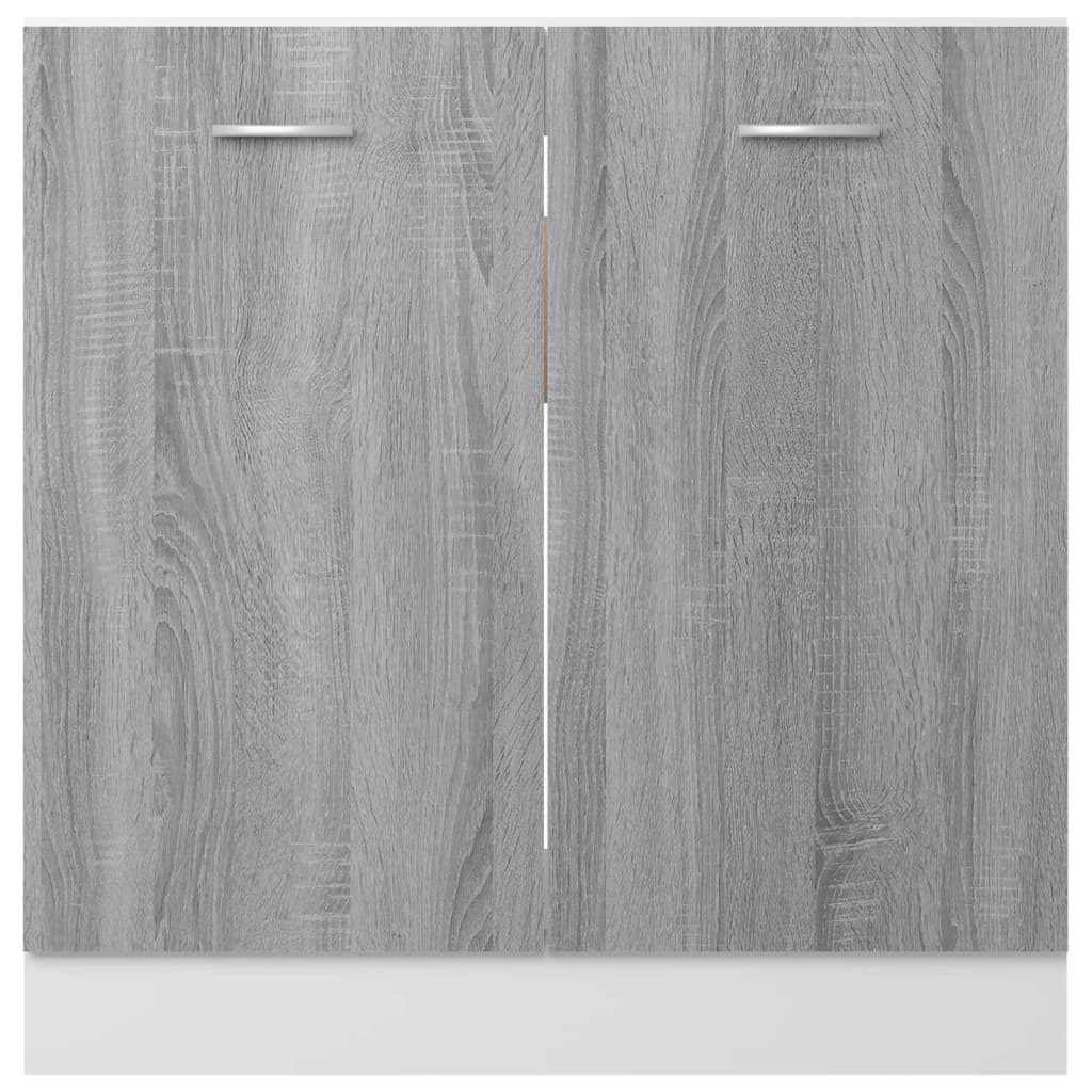 vidaXL Spintelė praustuvui, pilka ąžuolo, 80x46x81,5cm, mediena