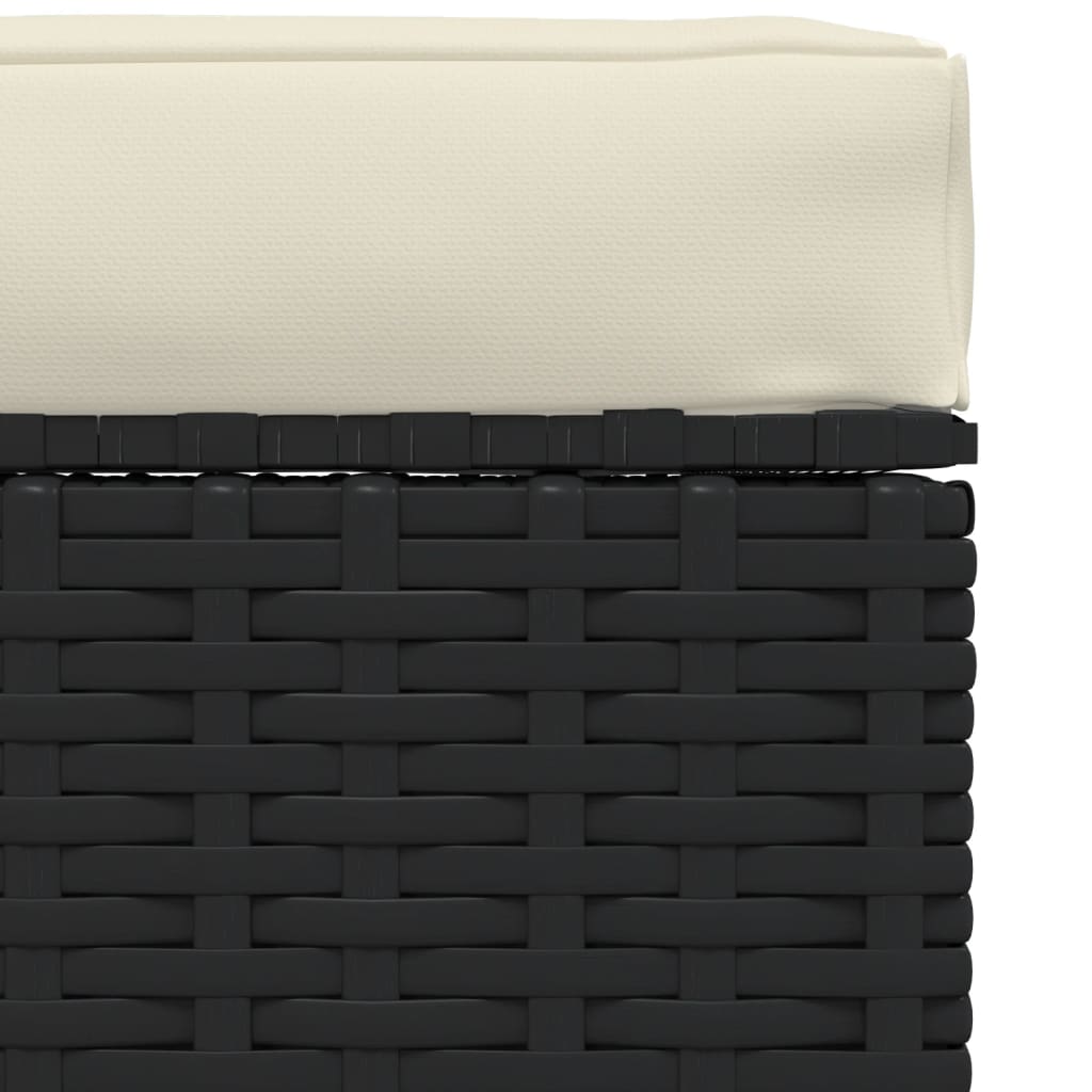 vidaXL Sodo pakoja su pagalvėle, juoda, 70x70x30cm, poliratanas