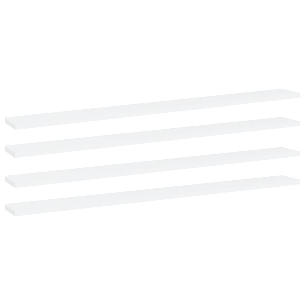 vidaXL Knygų lentynos plokštės, 4vnt., baltos, 100x10x1,5cm, MDP