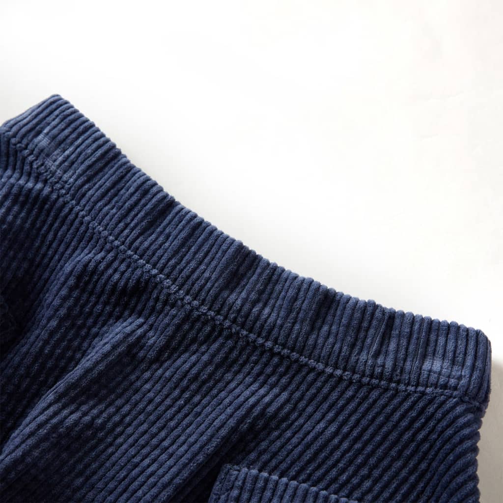 Vaikiškas sijonas su kišenėmis, tamsiai mėlynas, velvetas, 92 dydžio