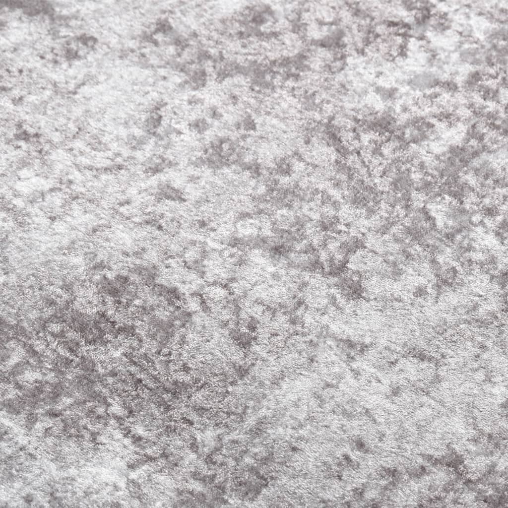 vidaXL Kilimas, pilkos spalvos, 80x300cm, neslystantis, skalbiamas