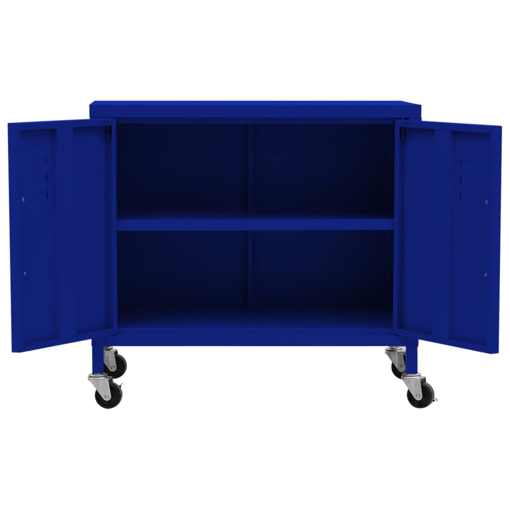 vidaXL Sandėliavimo spintelė, tamsiai mėlyna, 60x35x56cm, plienas