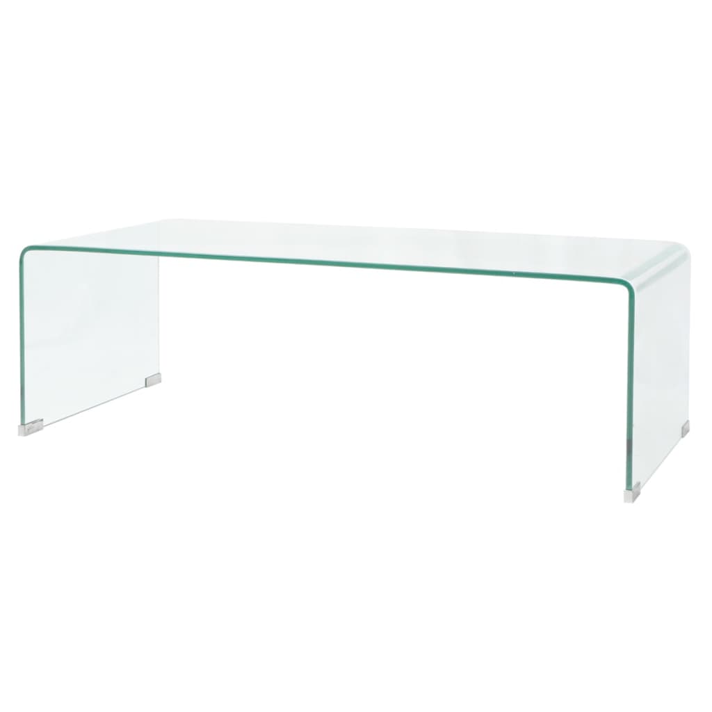 vidaXL Kavos staliukas, skaidrus, 98x45x30cm, grūdintas stiklas