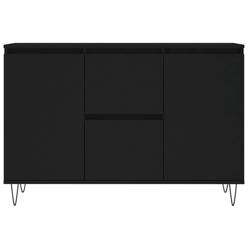 vidaXL Šoninė spintelė, juodos spalvos, 104x35x70cm, apdirbta mediena