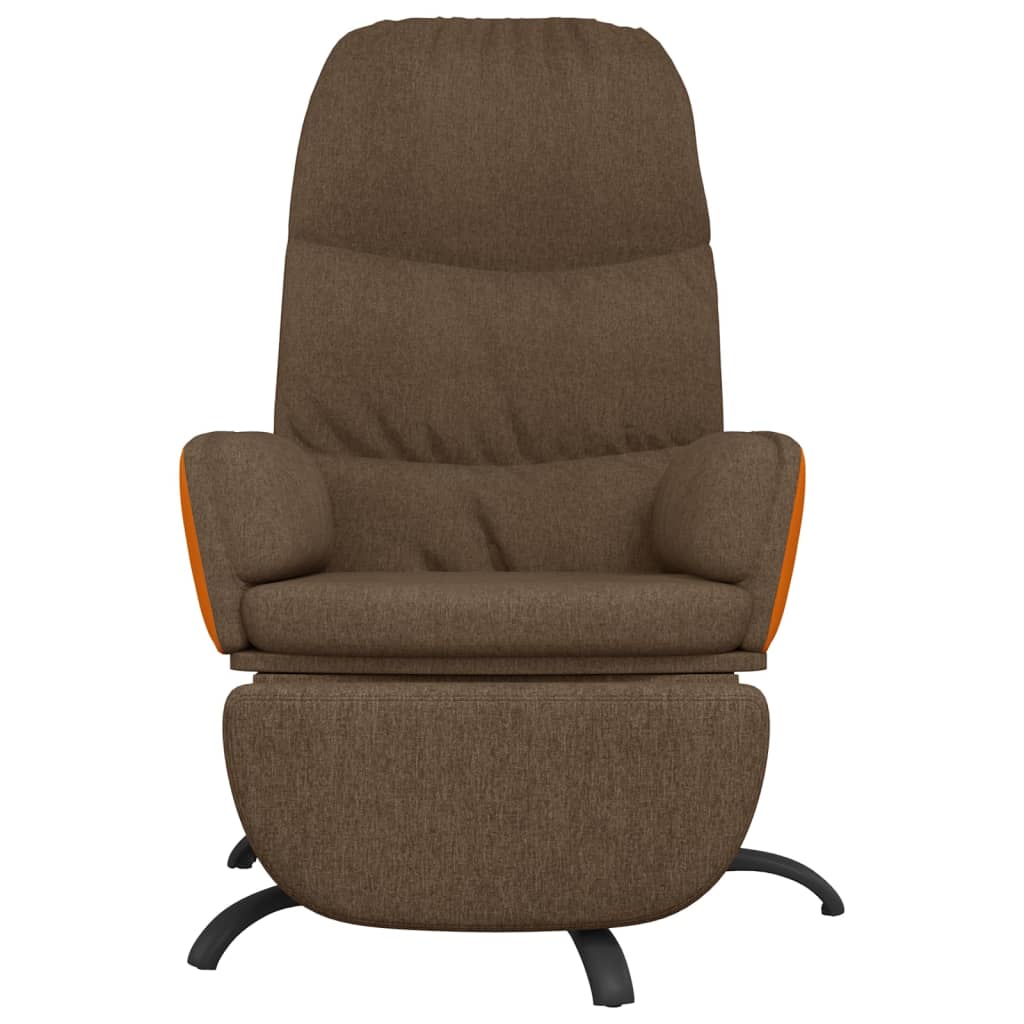vidaXL Poilsio kėdė su pakoja, rudos spalvos, audinys
