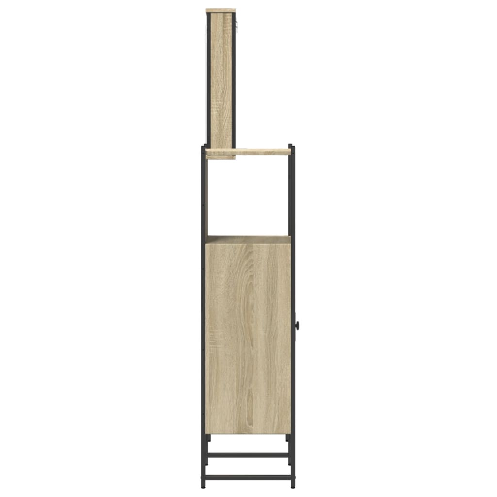 vidaXL Vonios baldų komplektas, 3 dalių, ąžuolo, apdirbta mediena