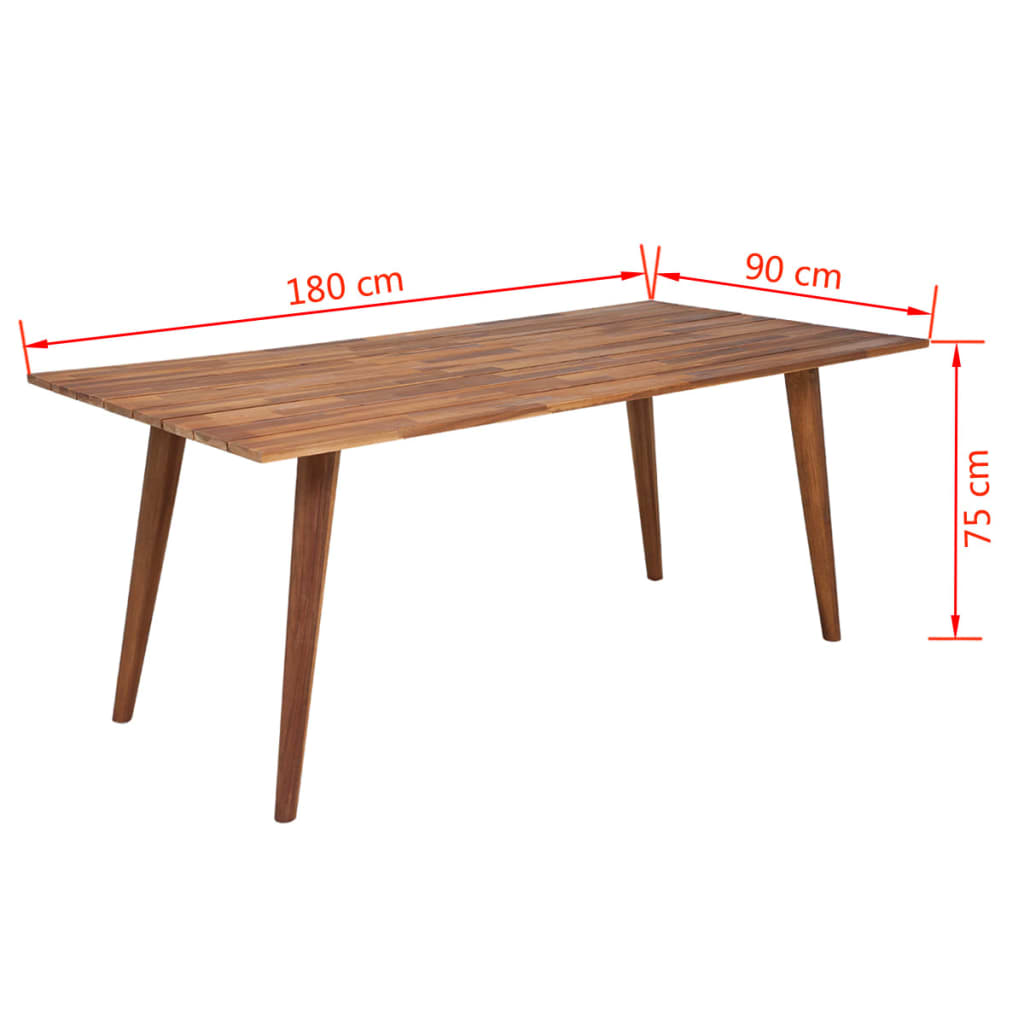 vidaXL Masyvios akacijos medienos valgomojo stalas, rudas