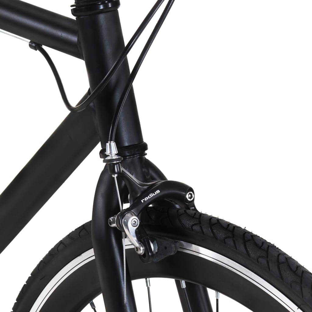 vidaXL Fiksuotos pavaros dviratis, juodos spalvos, 700c, 55cm