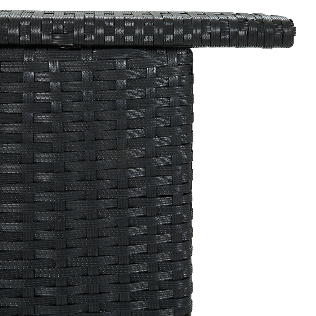 vidaXL Sodo baro staliukas, juodos spalvos, 120x55x110cm, poliratanas