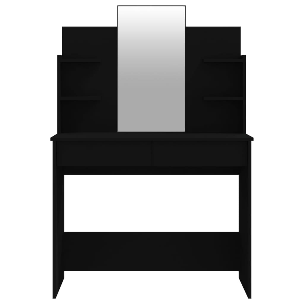 vidaXL Kosmetinio staliuko komplektas, juodos spalvos, 96x40x142cm