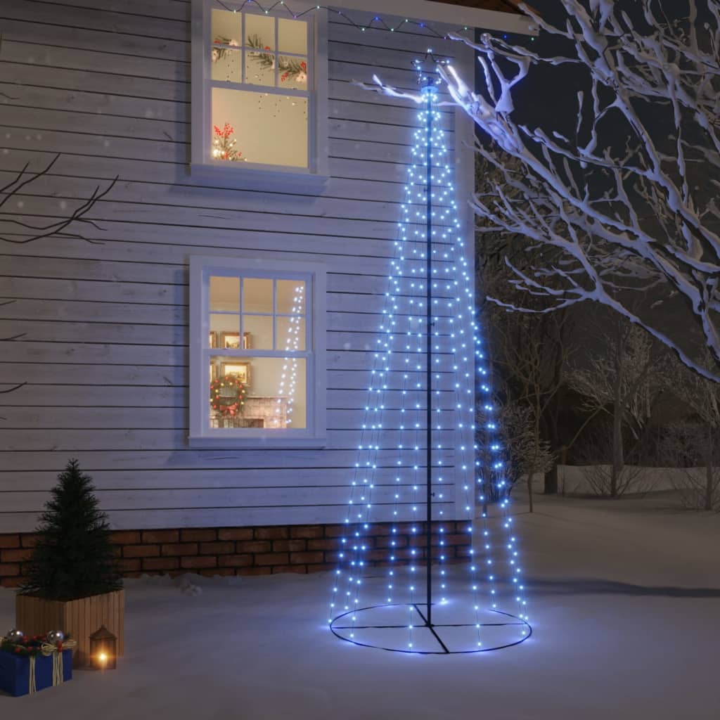 vidaXL Kalėdų eglutė, 100x300cm, kūgio formos, 310 mėlynų LED