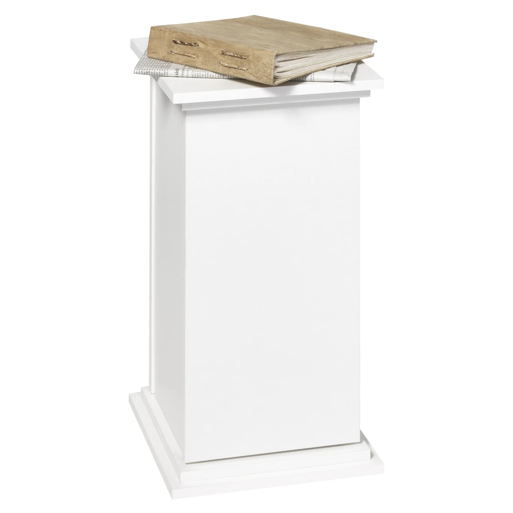 FMD Dekoratyvinis staliukas su durelėmis, baltos spalvos, 57,4cm