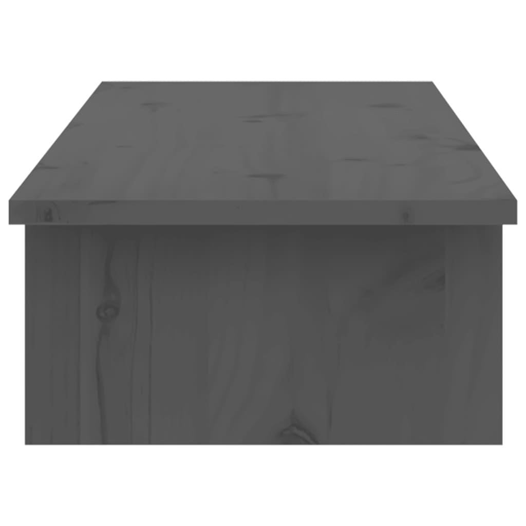 vidaXL Monitoriaus stovas, pilkas, 100x27x15cm, pušies masyvas