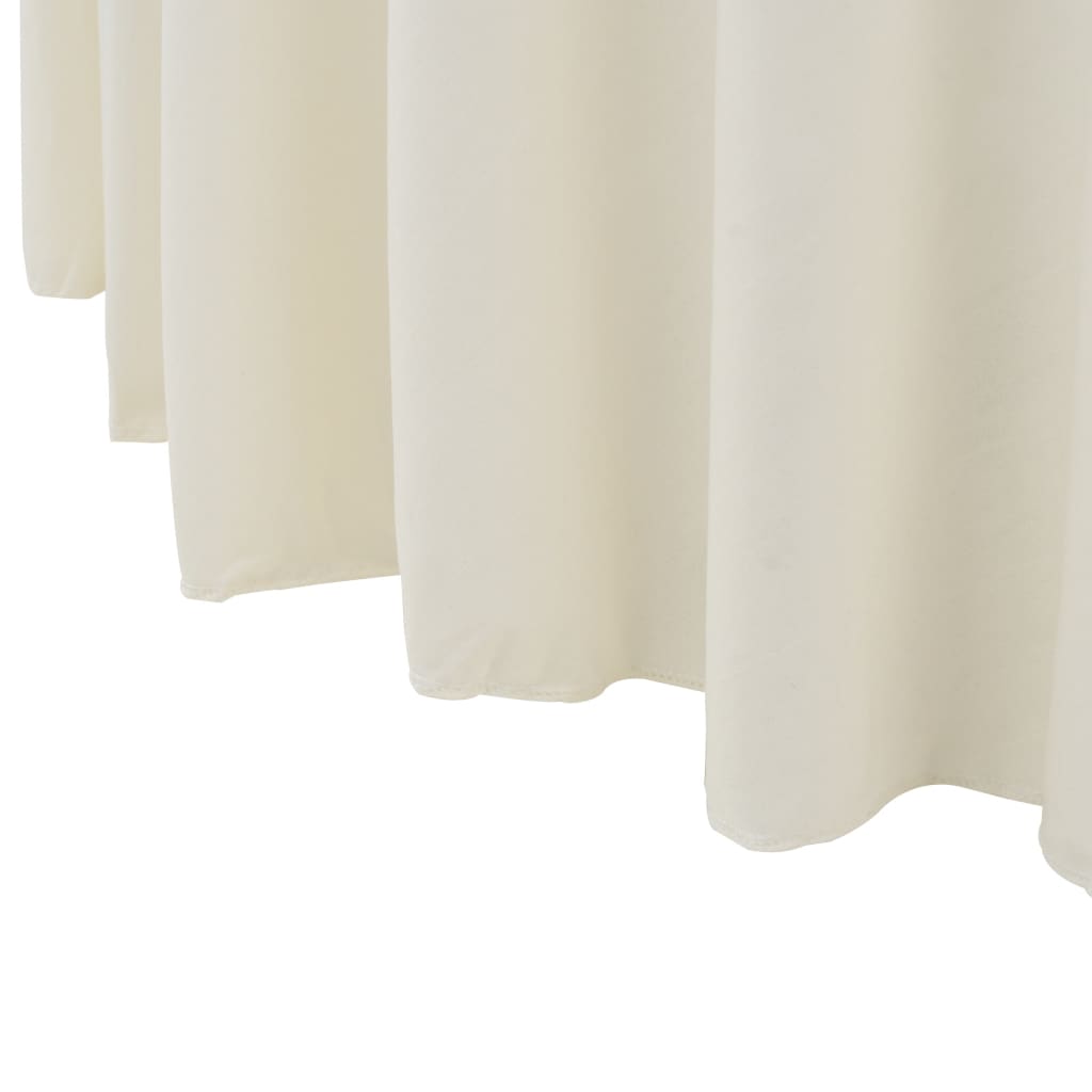vidaXL Įtempiamos staltiesės su sijonais, 2 vnt., krem. sp., 180x74 cm