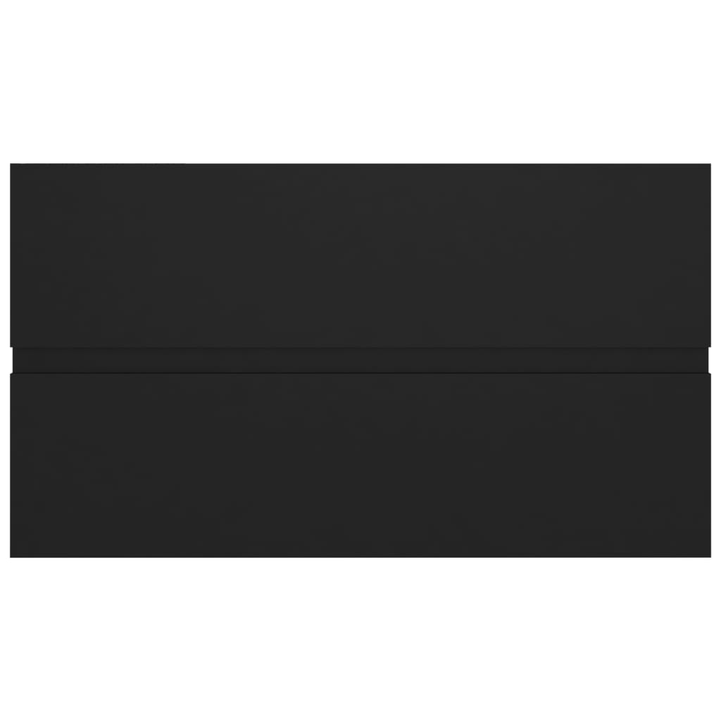 vidaXL Spintelė praustuvui, juodos spalvos, 80x38,5x45cm, MDP