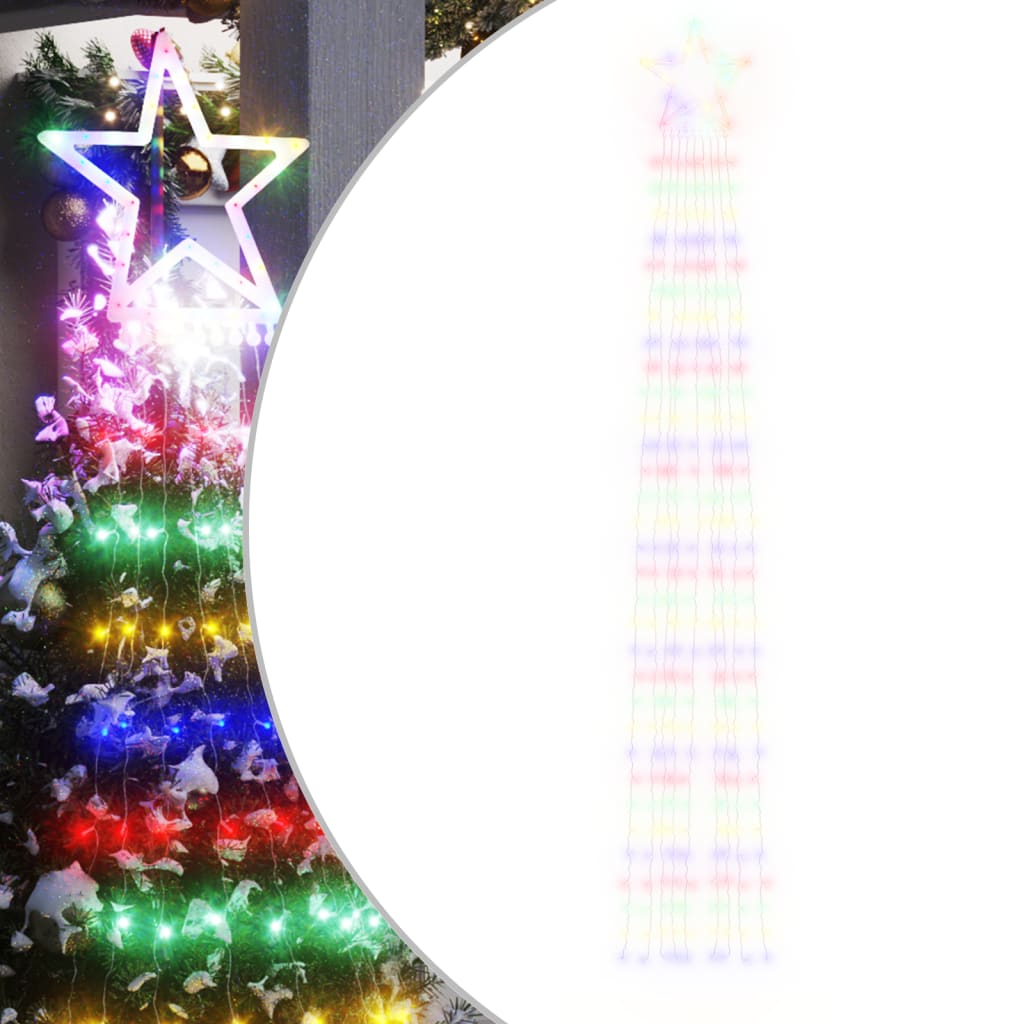 vidaXL Kalėdų eglutės girlianda, spalvota, 375cm, 320 LED lempučių