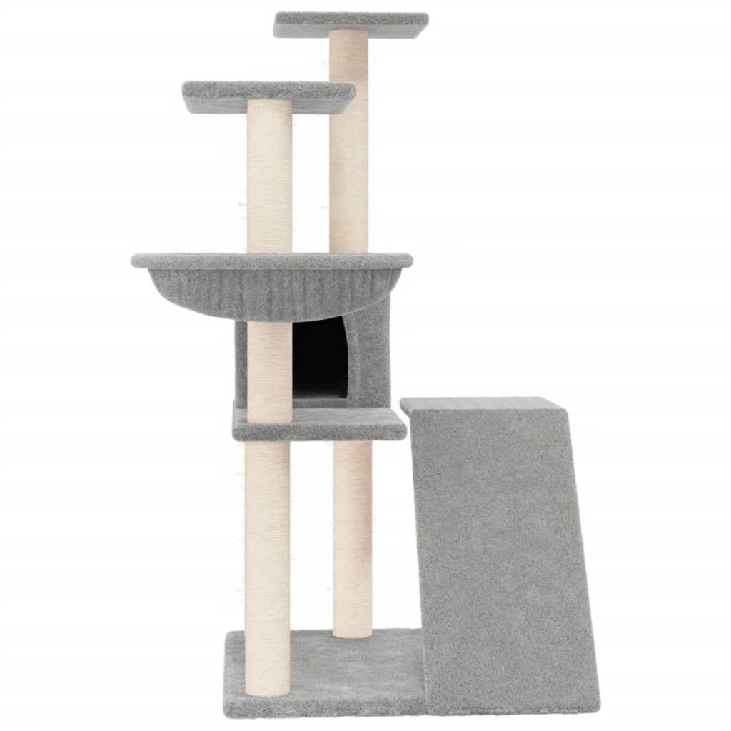 vidaXL Draskyklė katėms su stovais iš sizalio, šviesiai pilka, 94cm
