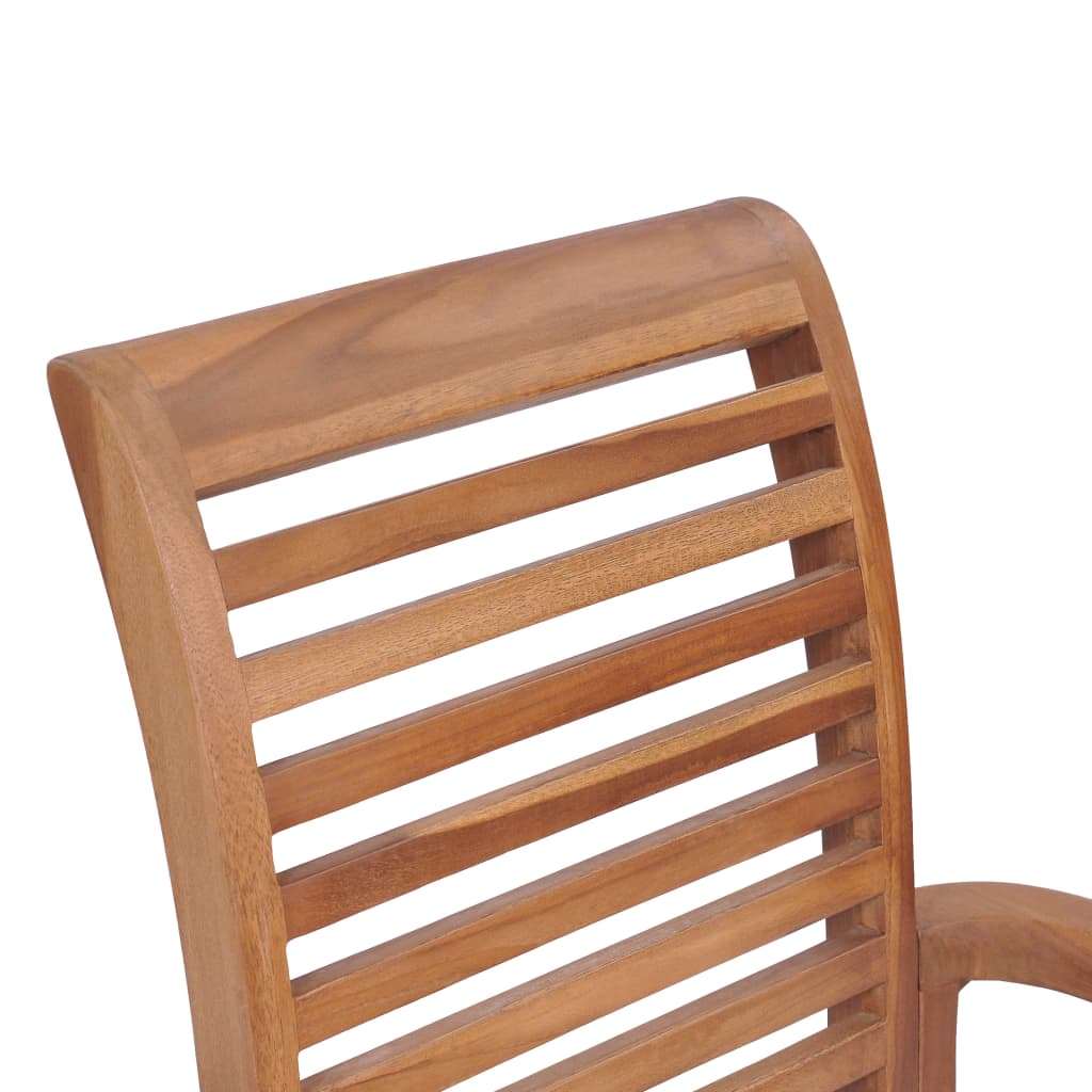 vidaXL Valgomojo kėdės su kreminėmis pagalvėlėmis, 4vnt., tikmedis