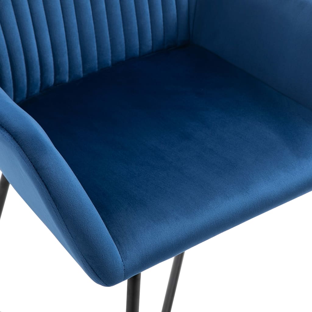 vidaXL Valgomojo kėdės, 4vnt., mėlynos spalvos, aksomas