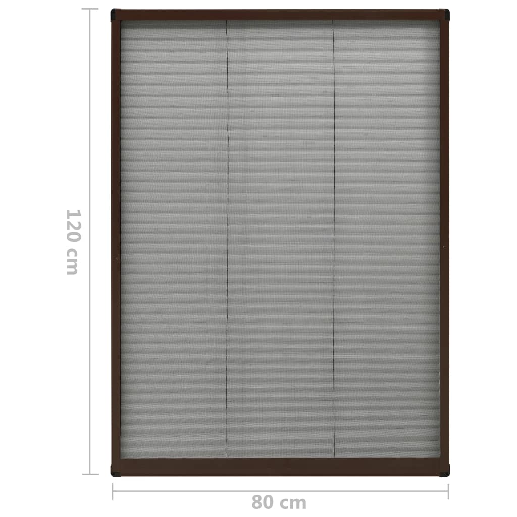 vidaXL Tinklelis nuo vabzdžių langams, rudas, 80x120cm, aliuminis