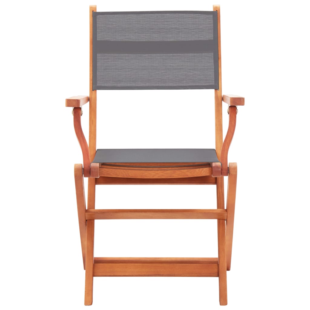 vidaXL Sodo kėdės, 2vnt., pilkos, eukalipto masyvas ir tekstilenas